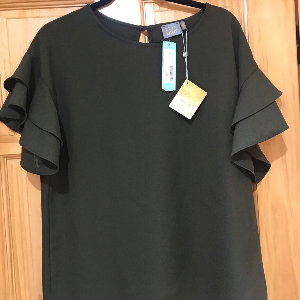 Dual Nature flared sleeve shirt